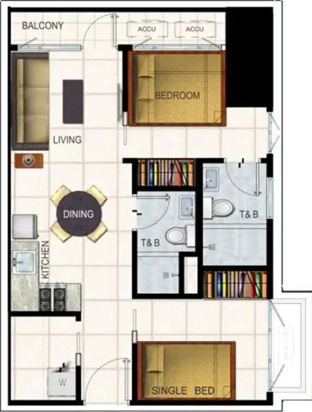 fp 2 bedroom unit w balcony